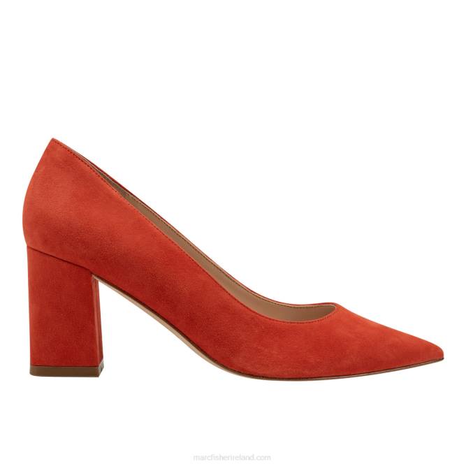 Orange Zala Block Heel Pointy Toe Pump Marc Fisher Women L2XH630