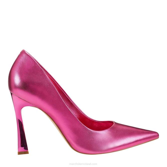 Pink Metallic Leather Sassie Heeled Pump Marc Fisher Women L2XH676