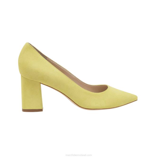 Yellow Zala Block Heel Pointy Toe Pump Marc Fisher Women L2XH598