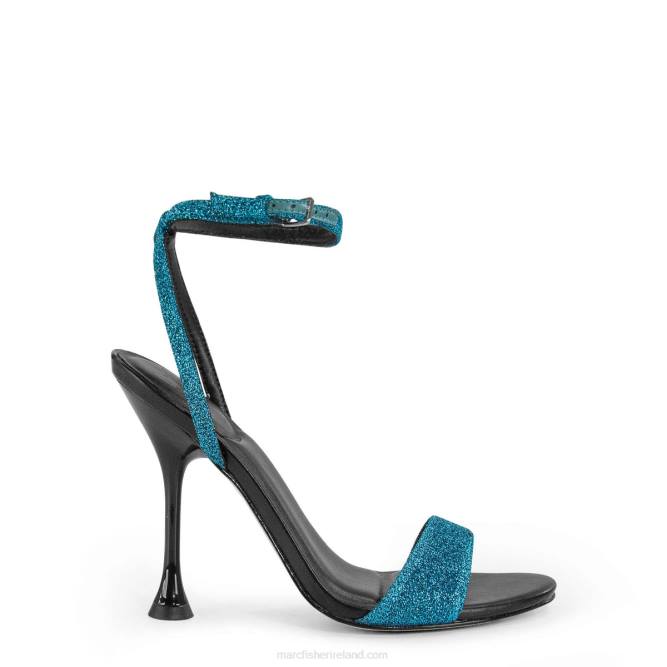 Black/Blue Glitter Calisty Strappy Heeled Sandal Marc Fisher Women L2XH401