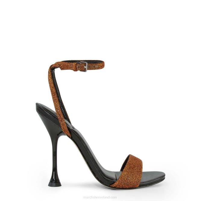 Black/Brown Glitter Calisty Strappy Heeled Sandal Marc Fisher Women L2XH409