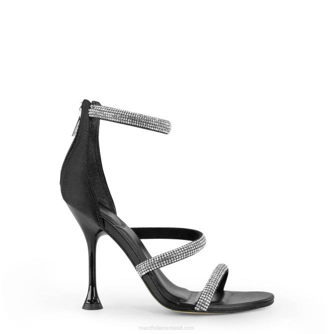 Black Carita Ankle Strap Heeled Sandal Marc Fisher Women L2XH406