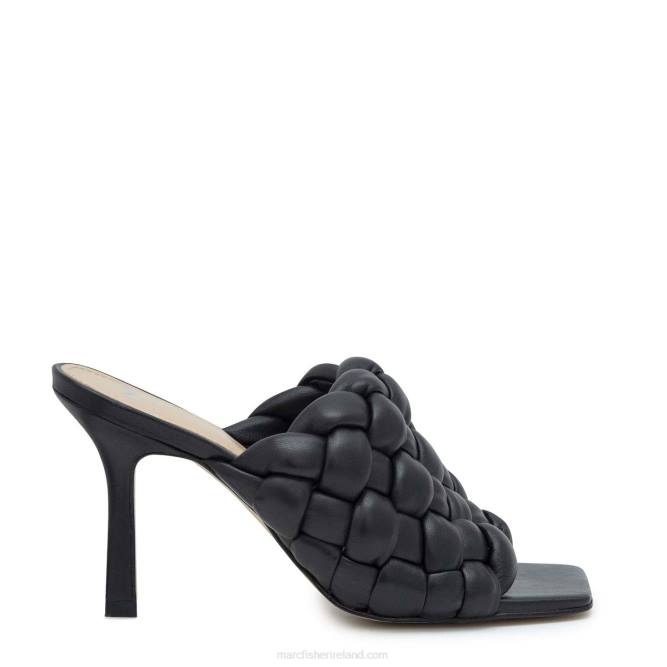 Black Leather Dakina Square Toe Slide Marc Fisher Women L2XH543