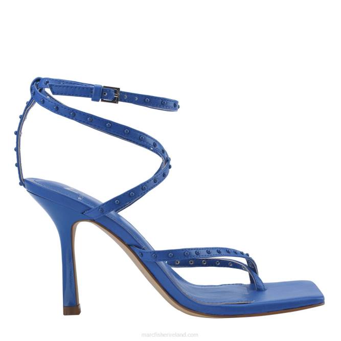 Blue Leather Dallin Strappy Heeled Sandal Marc Fisher Women L2XH423