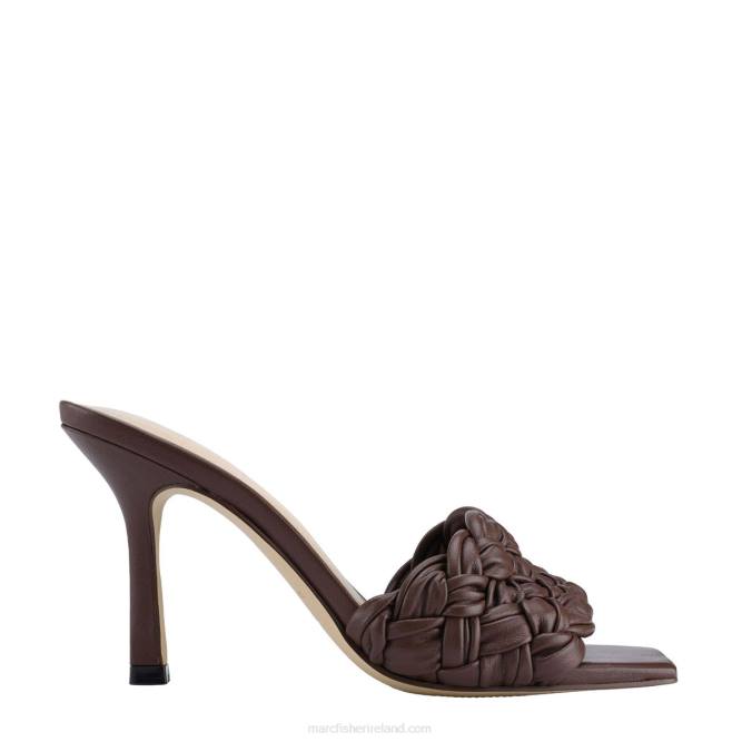 Brown Leather Draya Square Toe Slide Marc Fisher Women L2XH534