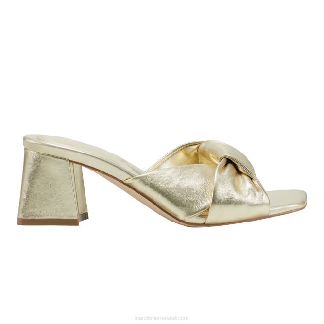 Gold Calia Block Heel Sandal Marc Fisher Women L2XH466