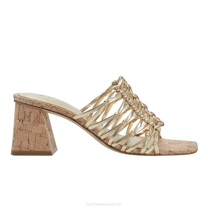 Gold Colica Block Heel Sandal Marc Fisher Women L2XH455
