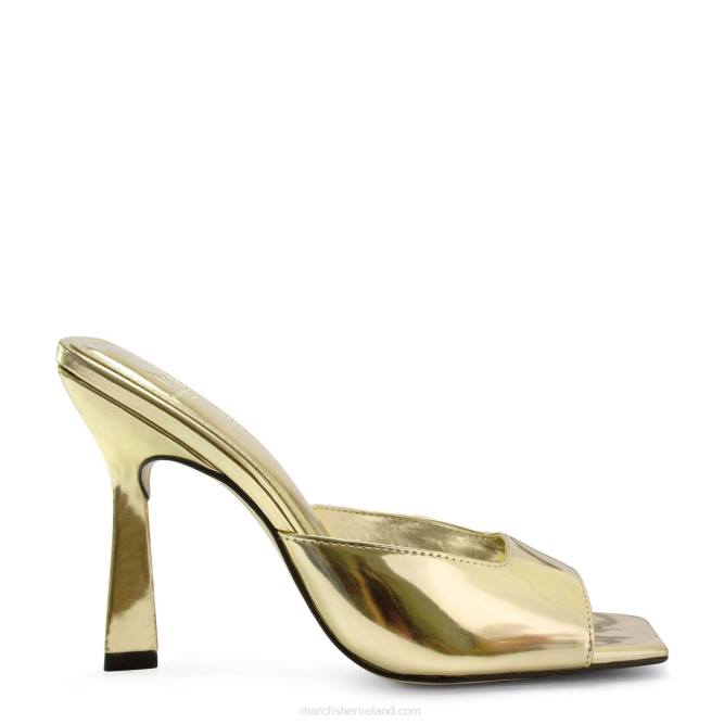 Gold Iridescent Baber Heeled Slide Sandal Marc Fisher Women L2XH511