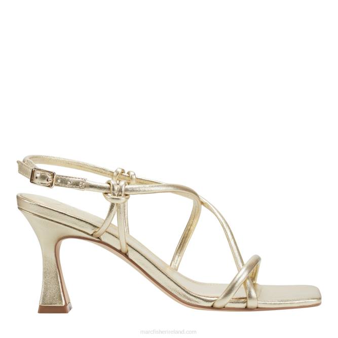 Gold Leather Dayne Slingback Heeled Sandal Marc Fisher Women L2XH379