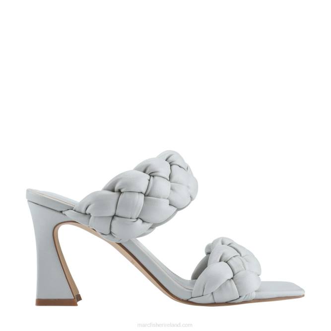 Grey Leather Hammy Heeled Sandal Marc Fisher Women L2XH535