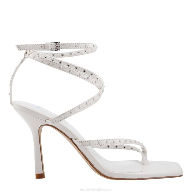 Ivory Leather Dallin Strappy Heeled Sandal Marc Fisher Women L2XH417