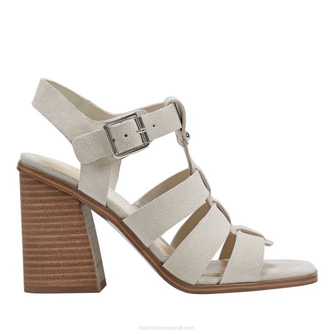 Ivory Suede Fynlee Block Heel Sandal Marc Fisher Women L2XH382