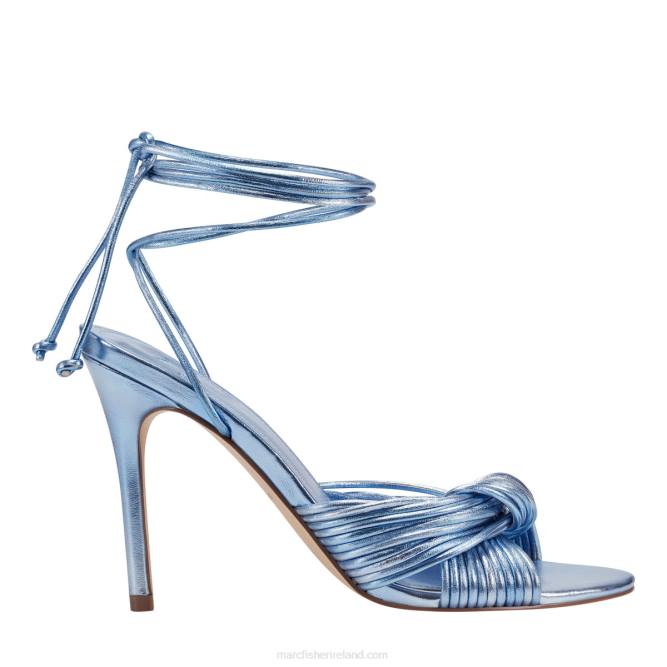 Light Blue Brista Ankle Wrap Heeled Sandal Marc Fisher Women L2XH364
