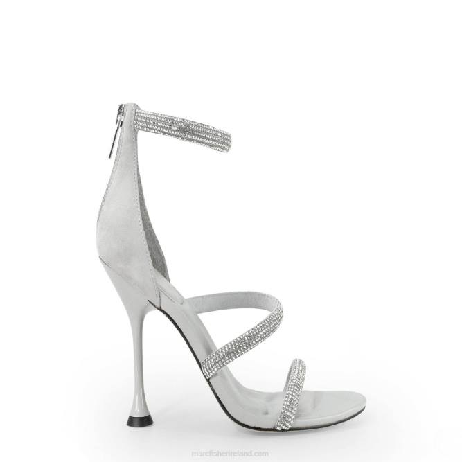 Light Grey Carita Ankle Strap Heeled Sandal Marc Fisher Women L2XH412