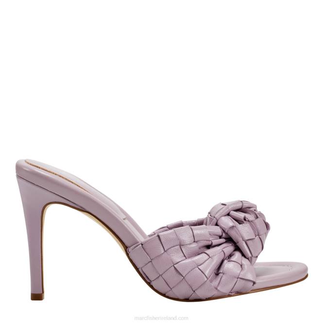 Light Lilac Leather Janna Heeled Slide Sandal Marc Fisher Women L2XH489