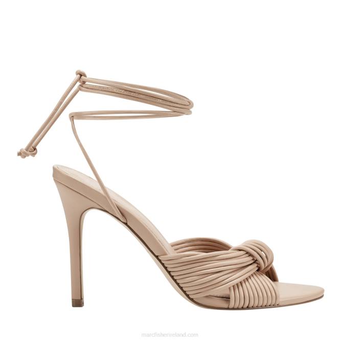 Light Natural Brista Ankle Wrap Heeled Sandal Marc Fisher Women L2XH343