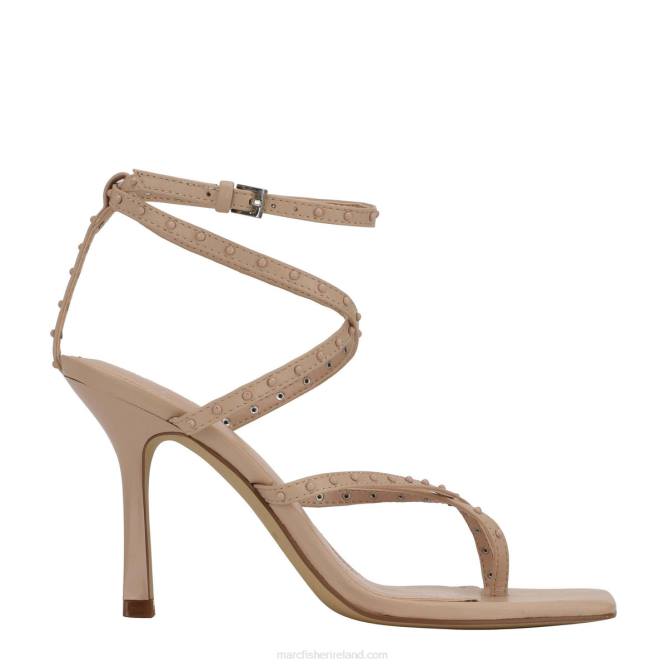 Light Natural Leather Dallin Strappy Heeled Sandal Marc Fisher Women L2XH422