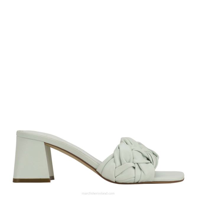 Light mint Leather Cerita Block Heel Slip On Sandal Marc Fisher Women L2XH526
