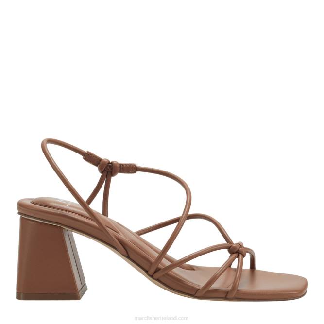 Luggage Brown Calynda Block Heel Sandal Marc Fisher Women L2XH359