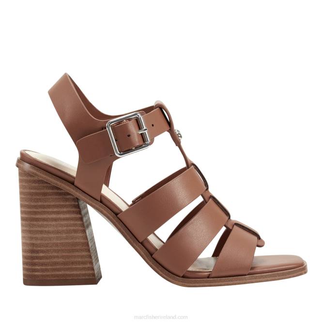 Luggage Brown Fynlee Block Heel Sandal Marc Fisher Women L2XH380