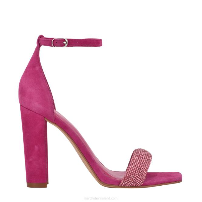 Magenta Suede Angelo Ankle Strap Heeled Sandal Marc Fisher Women L2XH407