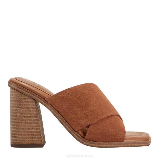 Medium Natural Suede Barli Heeled Slide Sandal Marc Fisher Women L2XH492