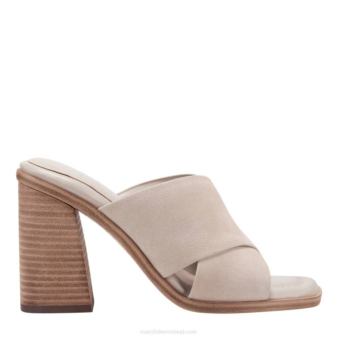 Natural Suede Barli Heeled Slide Sandal Marc Fisher Women L2XH472