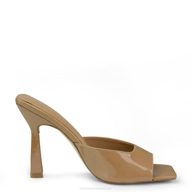 Nude Patent Baber Heeled Slide Sandal Marc Fisher Women L2XH515