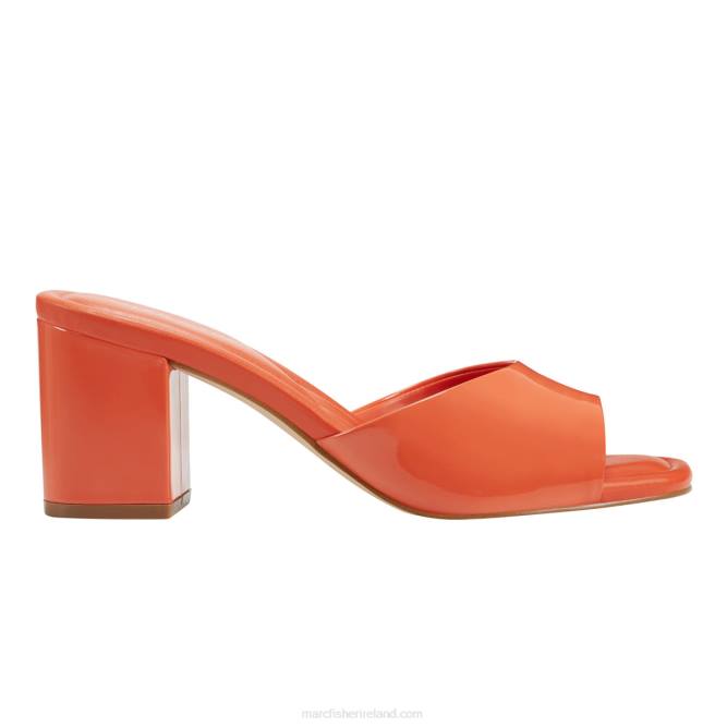 Orange Fynn Block Heel Sandal Marc Fisher Women L2XH479