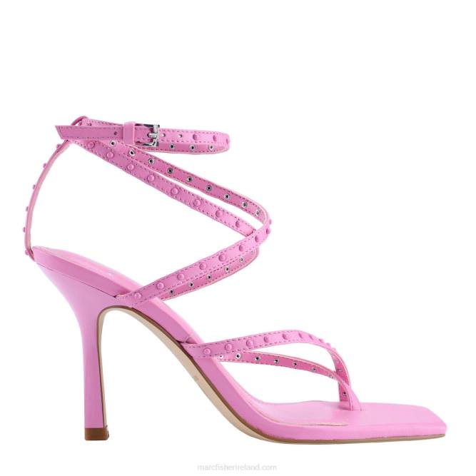 Pink Leather Dallin Strappy Heeled Sandal Marc Fisher Women L2XH421