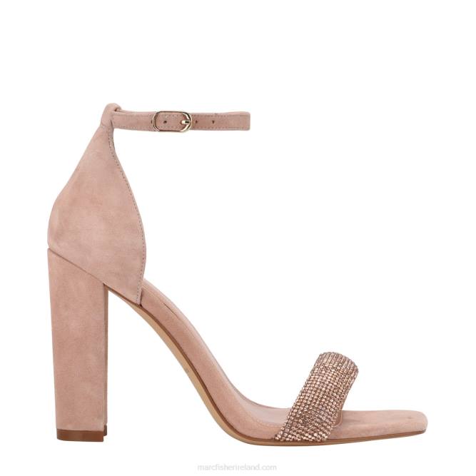 Pink Natural Suede Angelo Ankle Strap Heeled Sandal Marc Fisher Women L2XH403