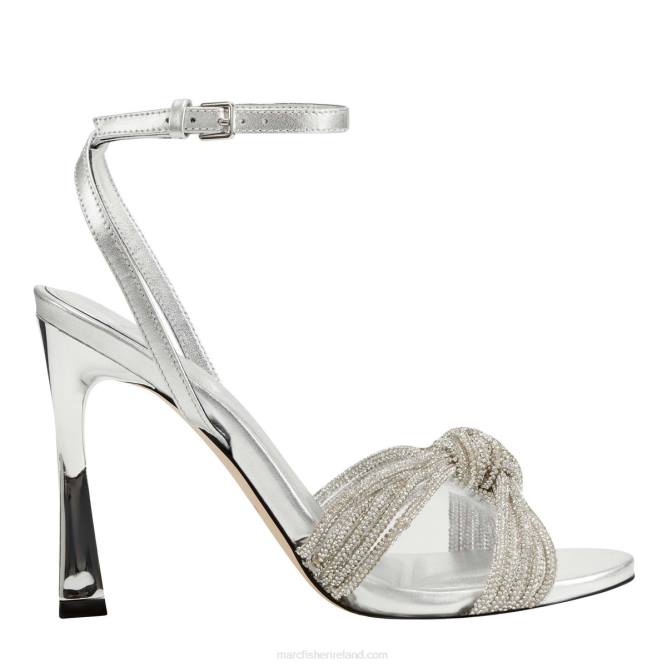 Silver Crystal Canellie Heeled Sandal Marc Fisher Women L2XH396