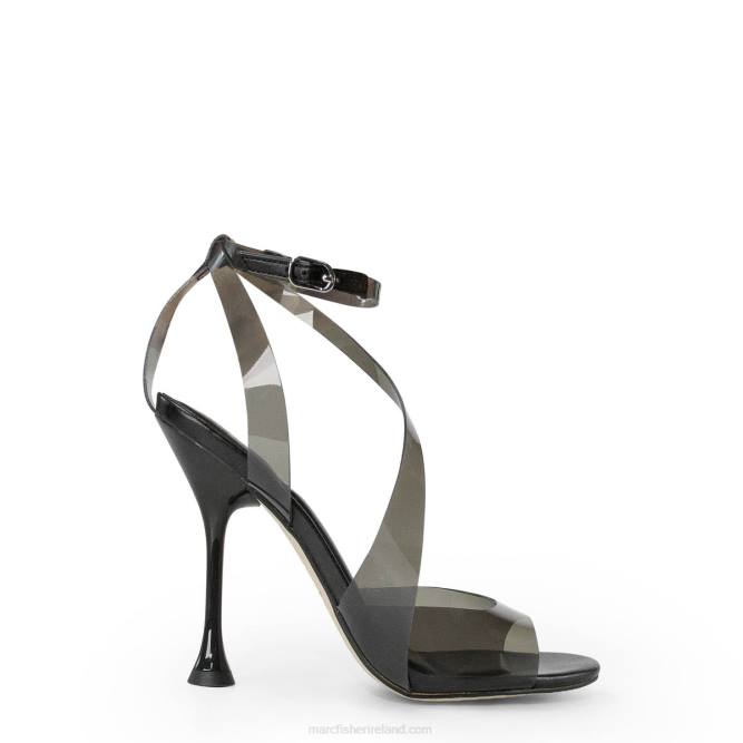 Smoke Black Claudie Ankle Strap Heeled Sandal Marc Fisher Women L2XH411