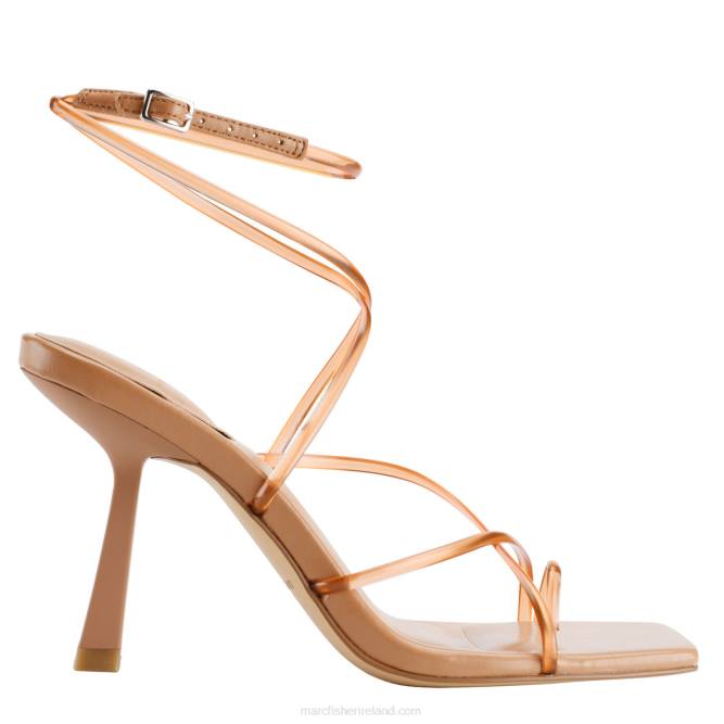 Tan Leather Dariana Ankle Wrap Heeled Sandal Marc Fisher Women L2XH402