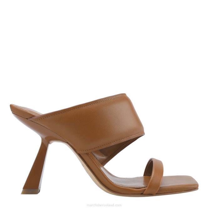 Tan leather Deann Square Toe Heeled Slide Marc Fisher Women L2XH538