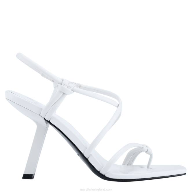 White Leather Gadella Heeled Sandal Marc Fisher Women L2XH418