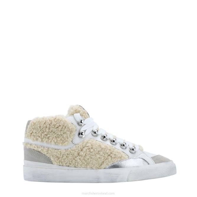 Silver/Natural Shearling Merin Sneaker Marc Fisher Women L2XH699